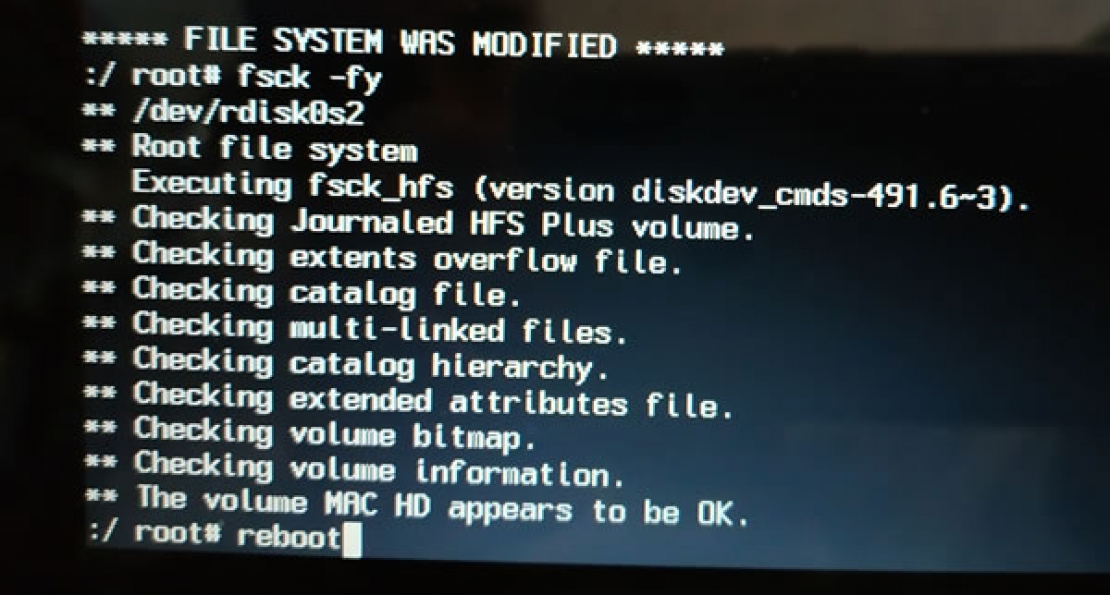 Macbook, réparation de disque en mode simple utilisateur
